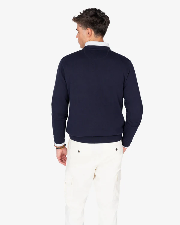 Jersey Icon Round Neck Navy Blue - Harper &amp; Neyer