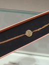 Pulsera Medalla Grabable Doble Cadena Plateada