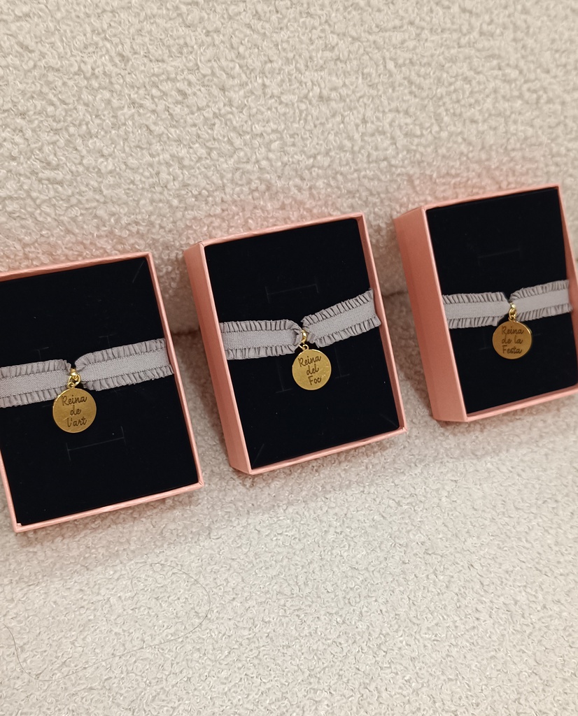 Pulsera Cinta Elástica Volante con Medalla Grabable (+ COLORES)