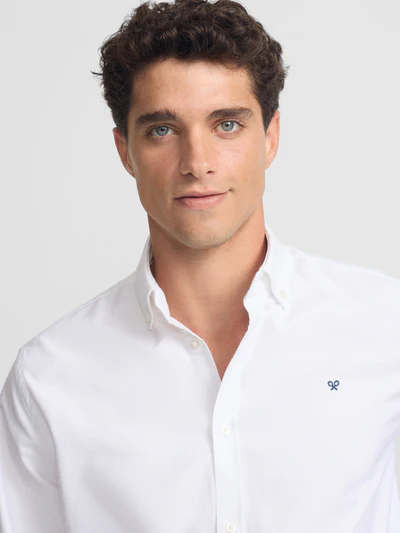 Camisa Sport Oxford Regular Fit Blanca  - Silbon