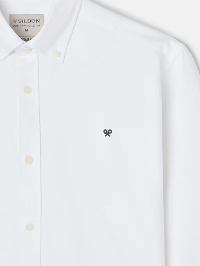 Camisa Sport Oxford Regular Fit Blanca  - Silbon