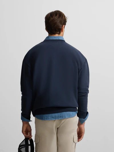 Sudadera Relaxed Fit Retro Azul Marino - Silbon