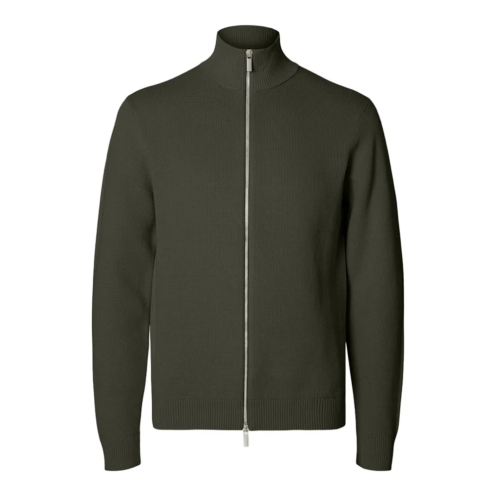 Slhdane Ls Knit Structure Full Zip Noos - Selected