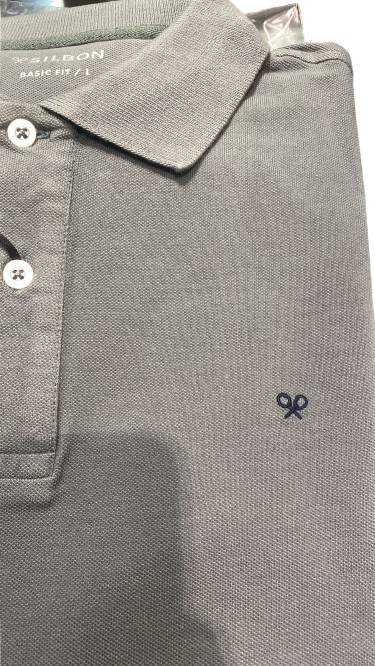 Polo Clásico Liso Gris - Silbon