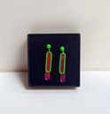 Pendientes Neón Forma Geo Verde Rosa