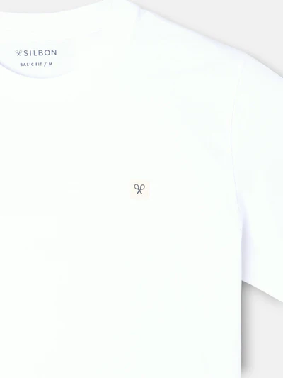 Camiseta Lisa Minilogo Parche Blanca - Silbon