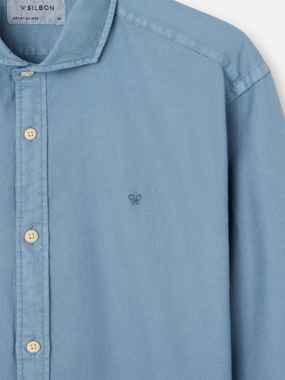 Camisa Sport Estructura Logo Azul Indigo - Silbon