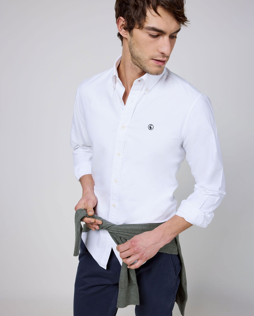 Camisa Oxford Liso Blanco - El Ganso