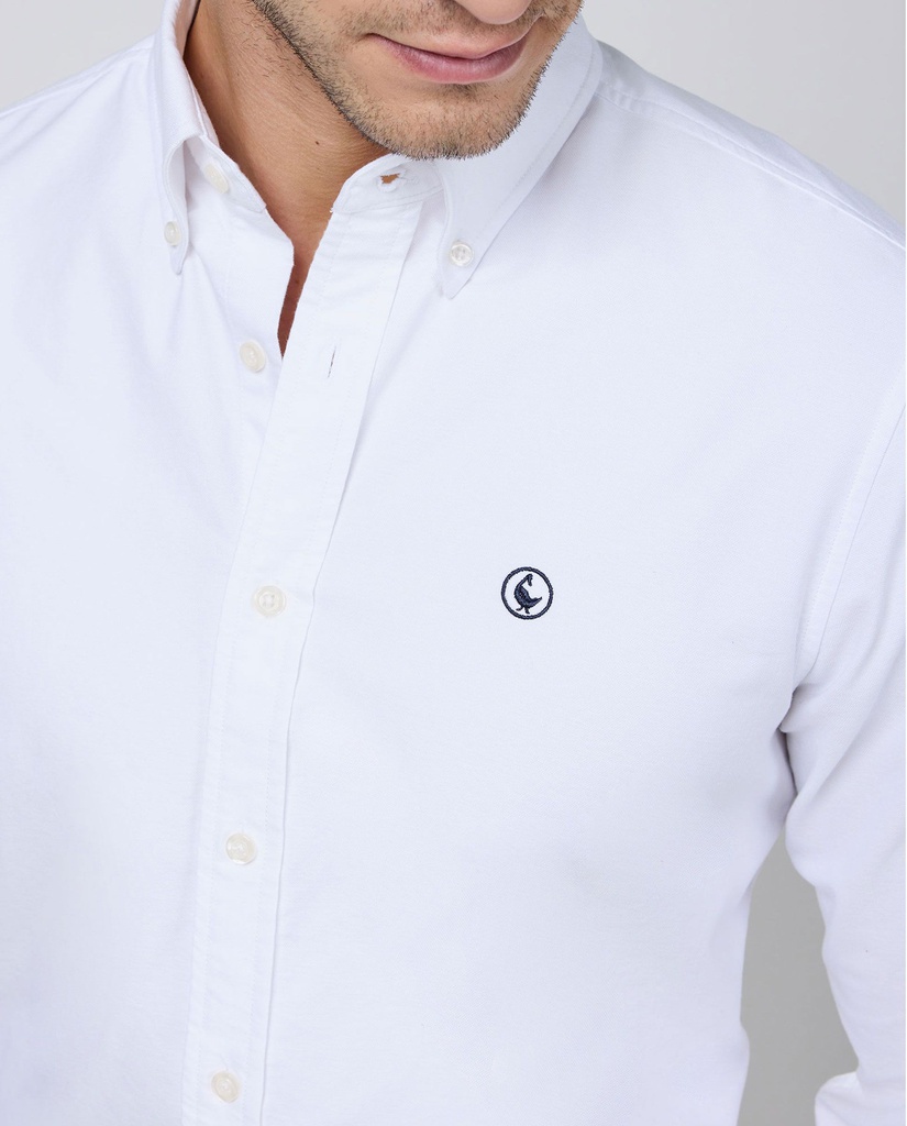 Camisa Oxford Liso Blanco - El Ganso