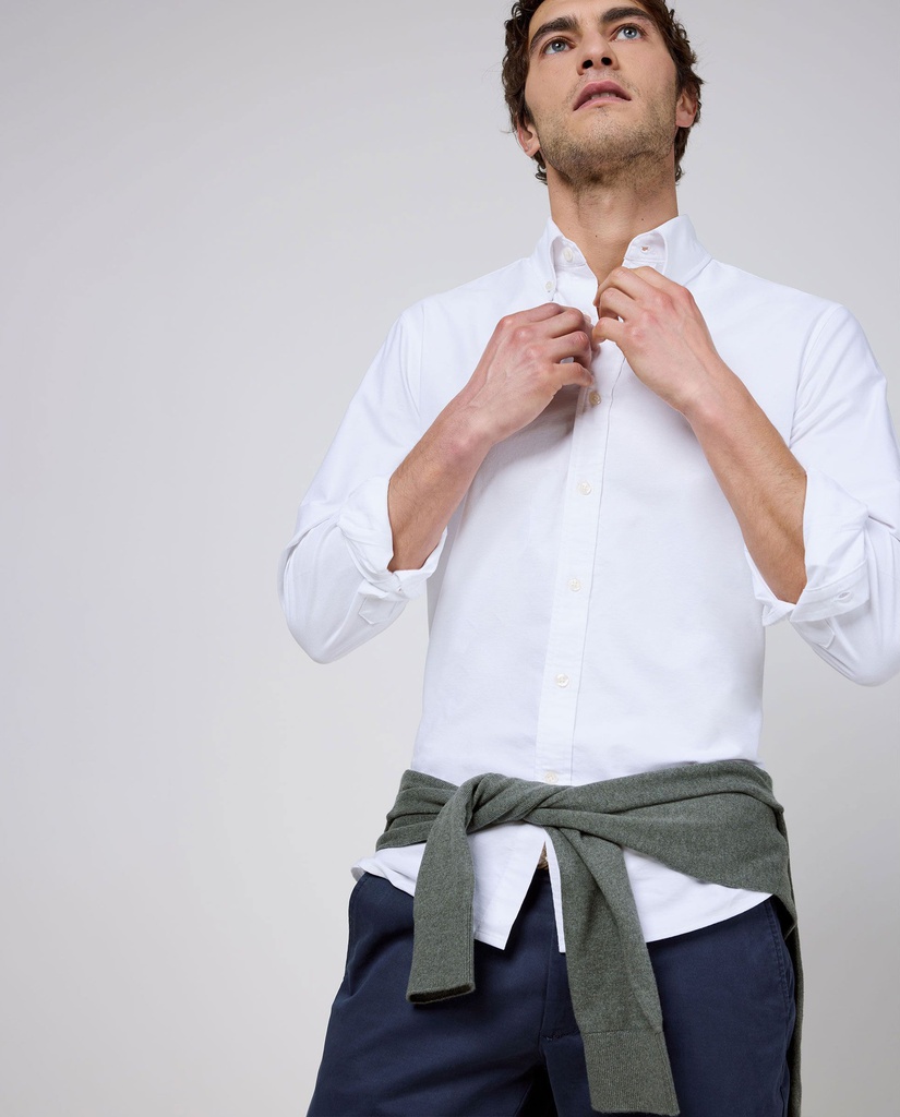 Camisa Oxford Liso Blanco - El Ganso