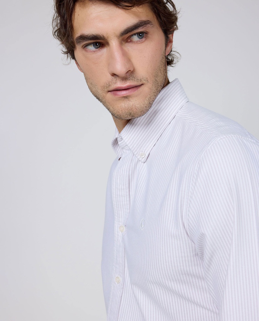 Camisa Oxford Yale Rosa Oscuro - El Ganso