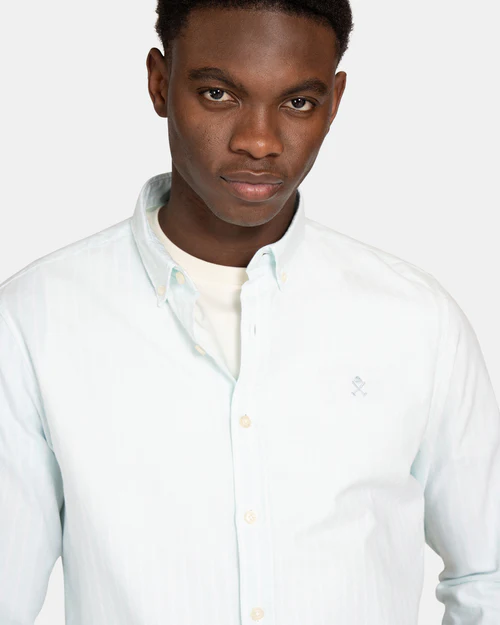 Camisa Shoreline Striped Green Mist - Harper &amp; Neyer