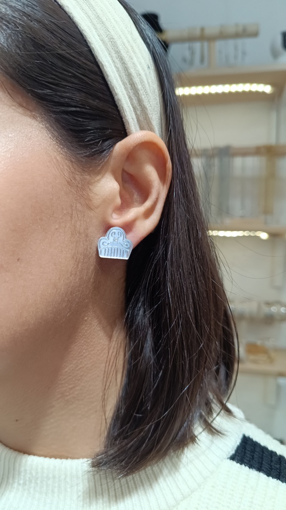 Pendientes Metacrilato Peinetas Fallera Plateado