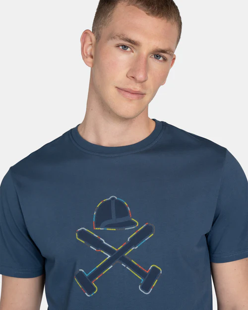 Camiseta Stitching Logo Wash Navy  - Harper &amp; Neyer