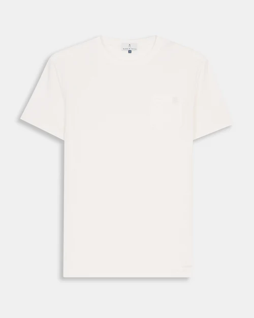 Camiseta Cotton Linnen Pocket White Mist - Harper &amp; Neyer