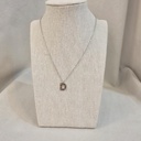 Collar Inicial Plateada Brillo Multicolor Letra "D"