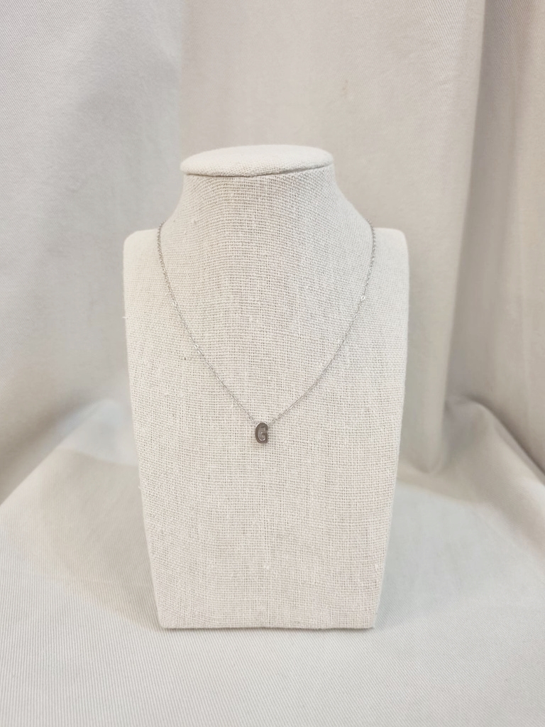 Collar Inicial Plateada Gruesa Letra "G"