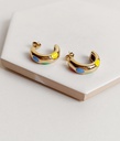 Pendientes Aro Bold Esmaltado Circular Colores Dorado