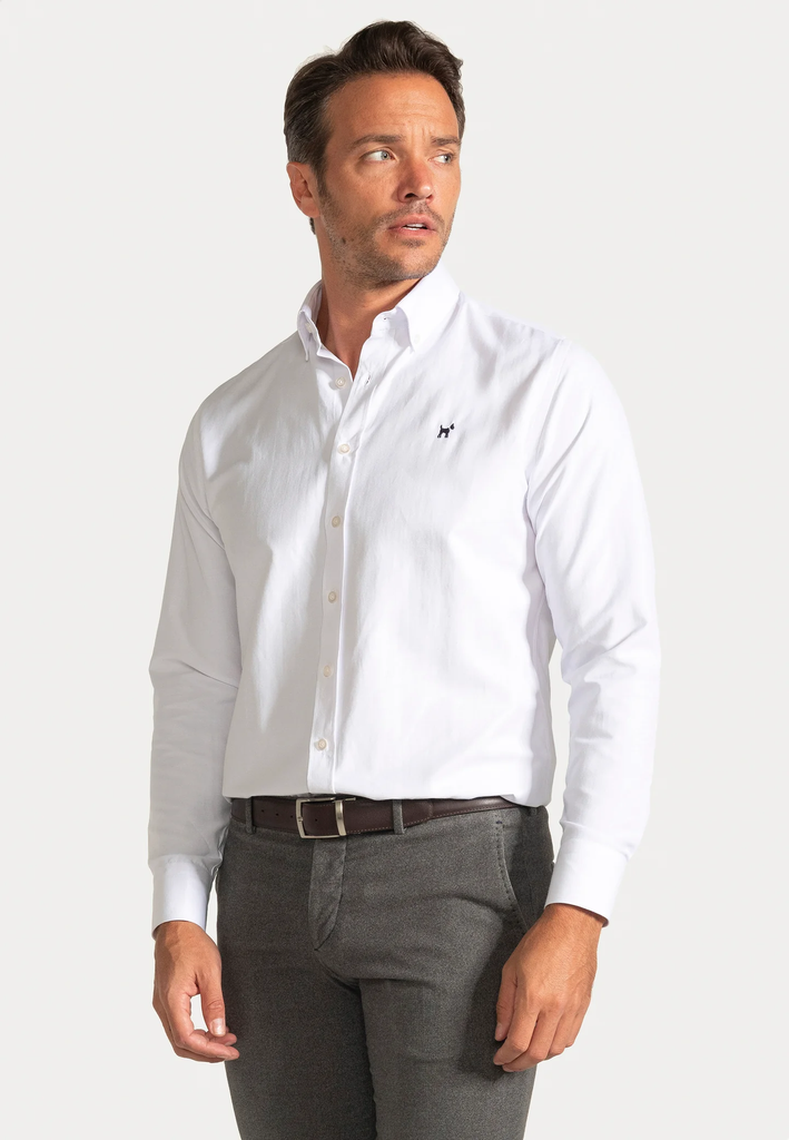 Camisa Slim Fit Oxford Blanco - Williot
