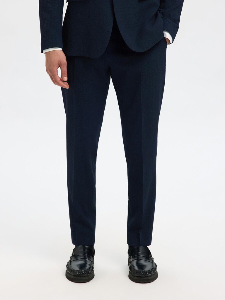 Slhslim Jose Seersucker Trs Flex - Pantalón Traje Dark Navy - Selected Homme