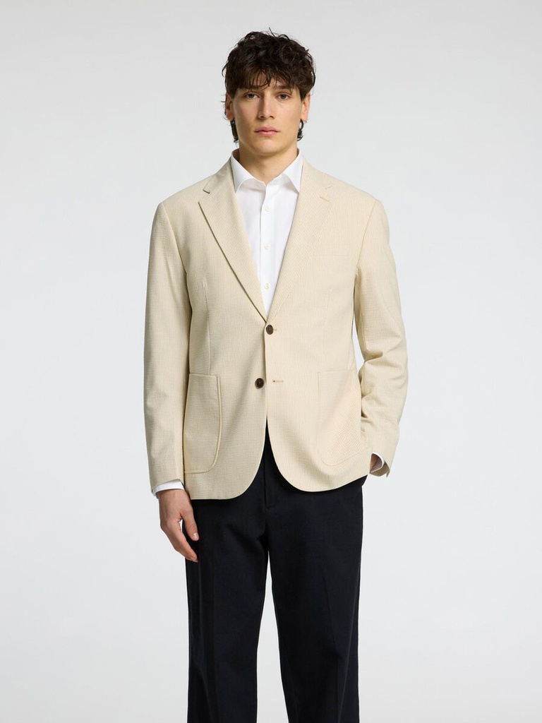 Slhreg Yale Seersucker Blz - Americana Sand - Selected Homme
