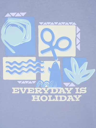 Camiseta Iconos Holiday Azul - Silbon