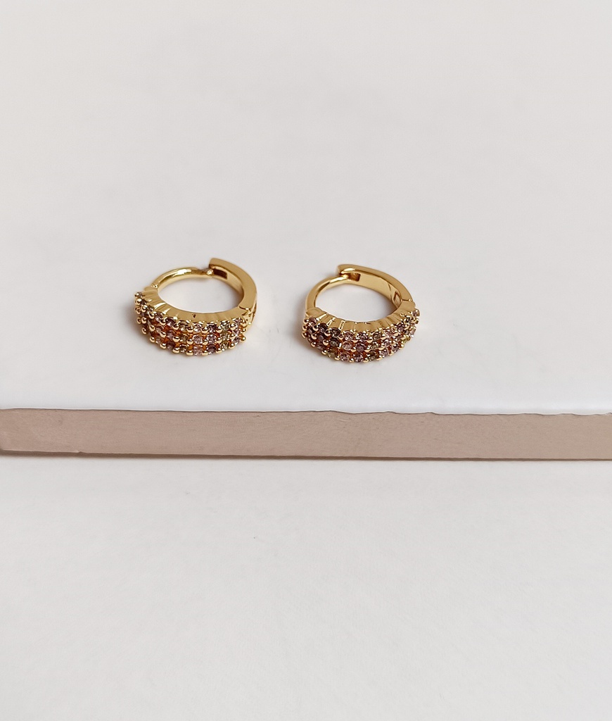 Aros Circonitas Triple Soft Colours Dorado