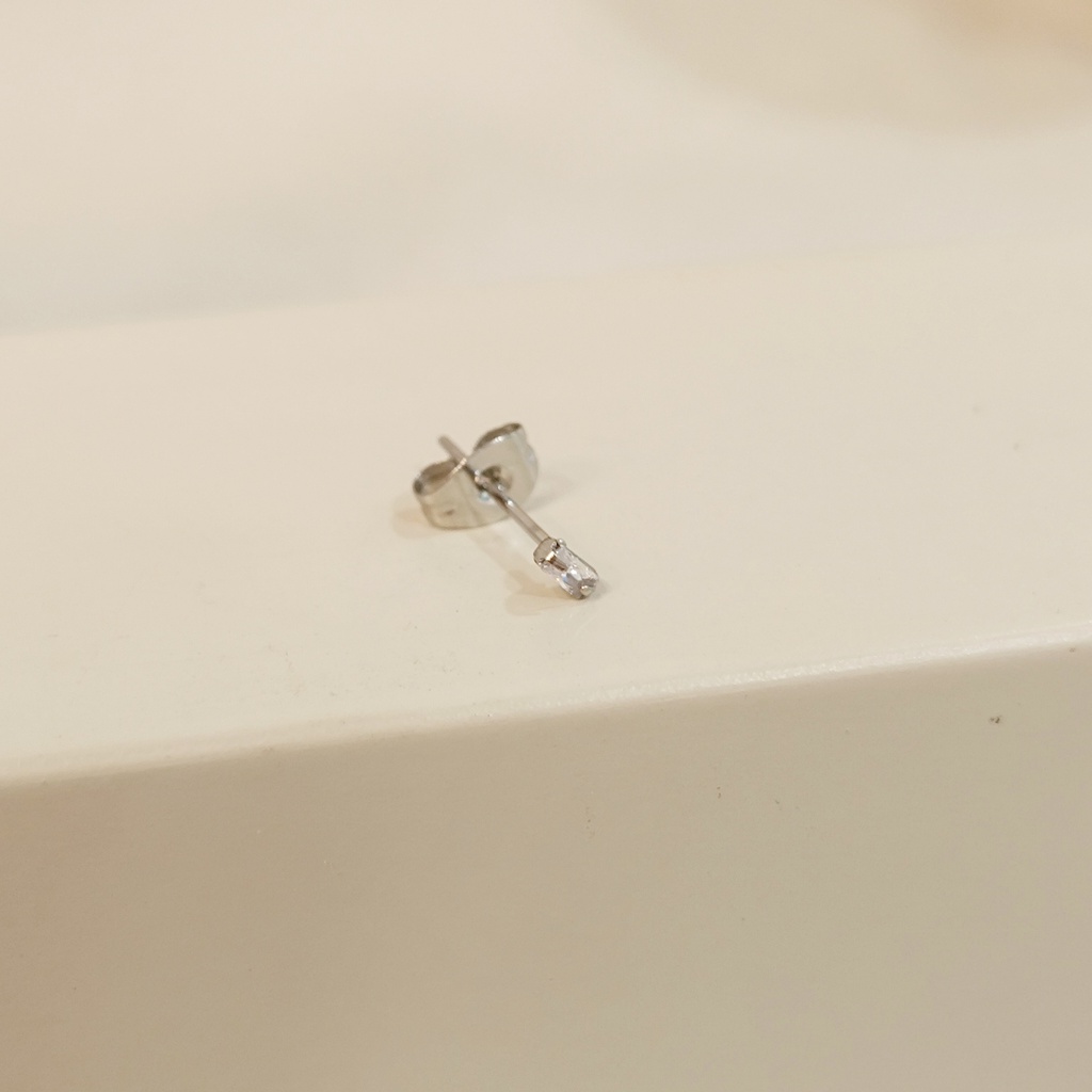 Pendiente Mini rectangulo circonita Plateado