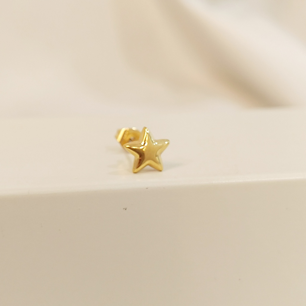 Pendiente Estrella Grande 3D Dorado