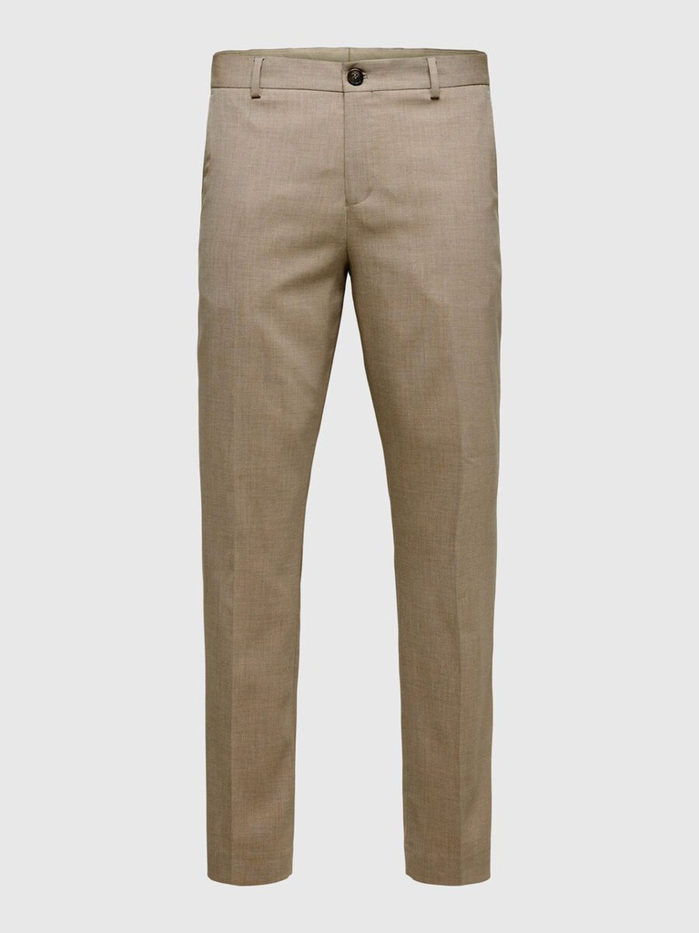 SlhSlim Neil Chk Trs Noos - Oatmeal - Selected Homme