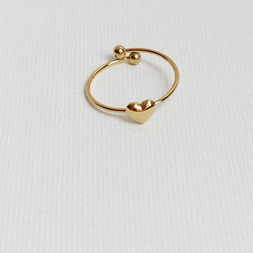 Anillo Fino Corazón Dorado