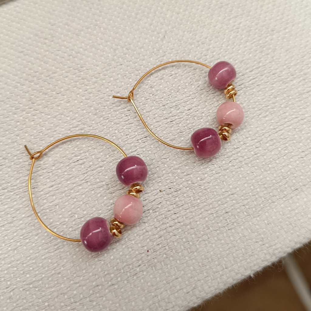 Pendientes Cerámica Ami Rosa