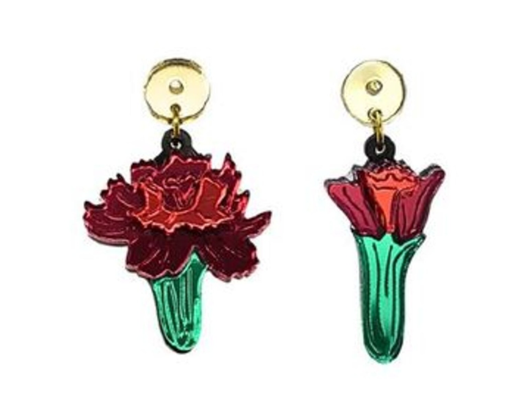 Pendientes Clavel Metacrilato