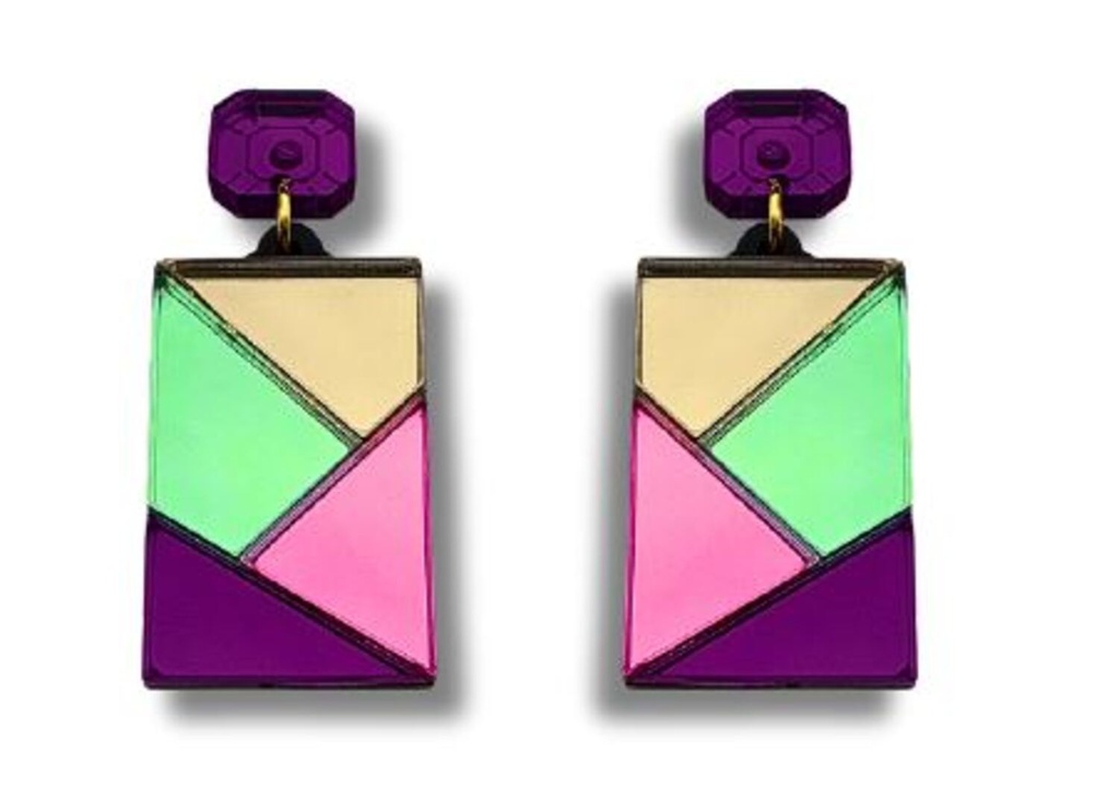 Pendientes Metacrilato Rectángulo Morado