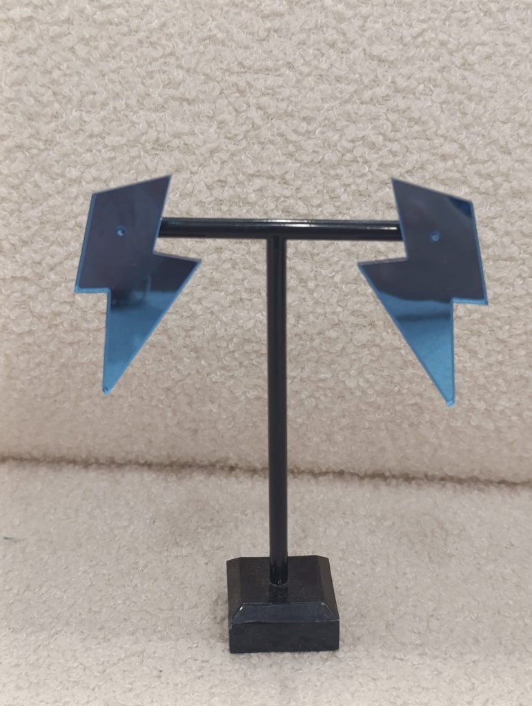 Pendientes Metacrilato Rayo Grande Azul