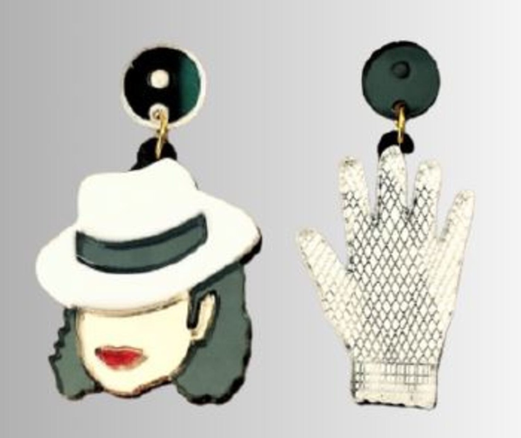 Pendientes Metacrilato Michael Jackson