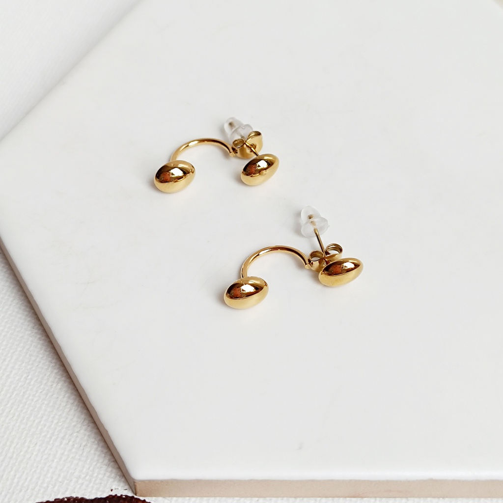 Pendientes Dobles Círculos Dorado