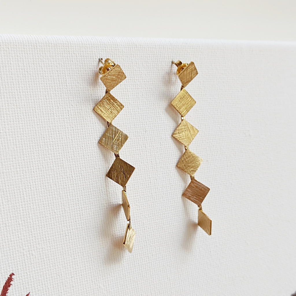 Pendientes Rombos Mate Collection Dorados