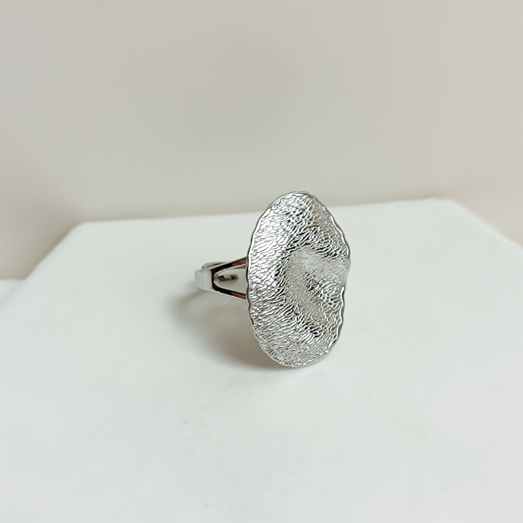 Anillo Circular  Ovalado Plateado