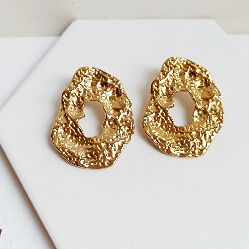 Pendientes Largos Ovalados Dorado