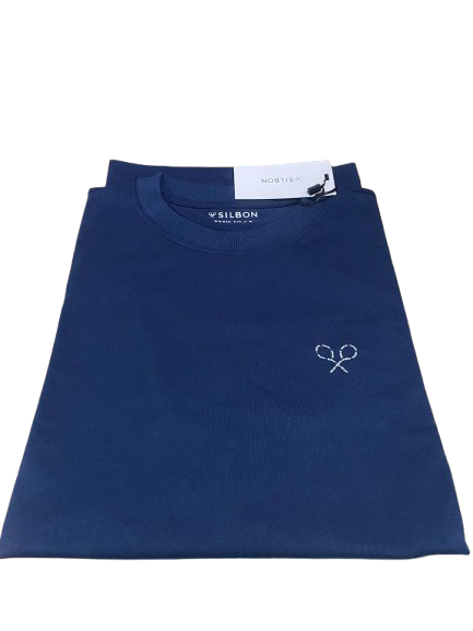 Camiseta Raquetas Lettering Azul Marino - Silbon