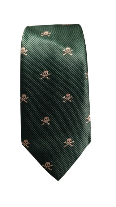 Corbata Verde Oscuro Con Calaveras Doradas - Stroget