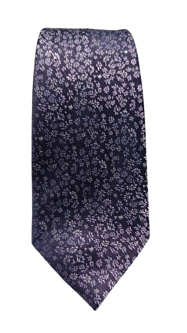 Corbata Azul Con Flores Moradas - Stroget