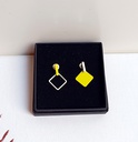 Pendientes Neón Forma Geo Amarillo Plateado