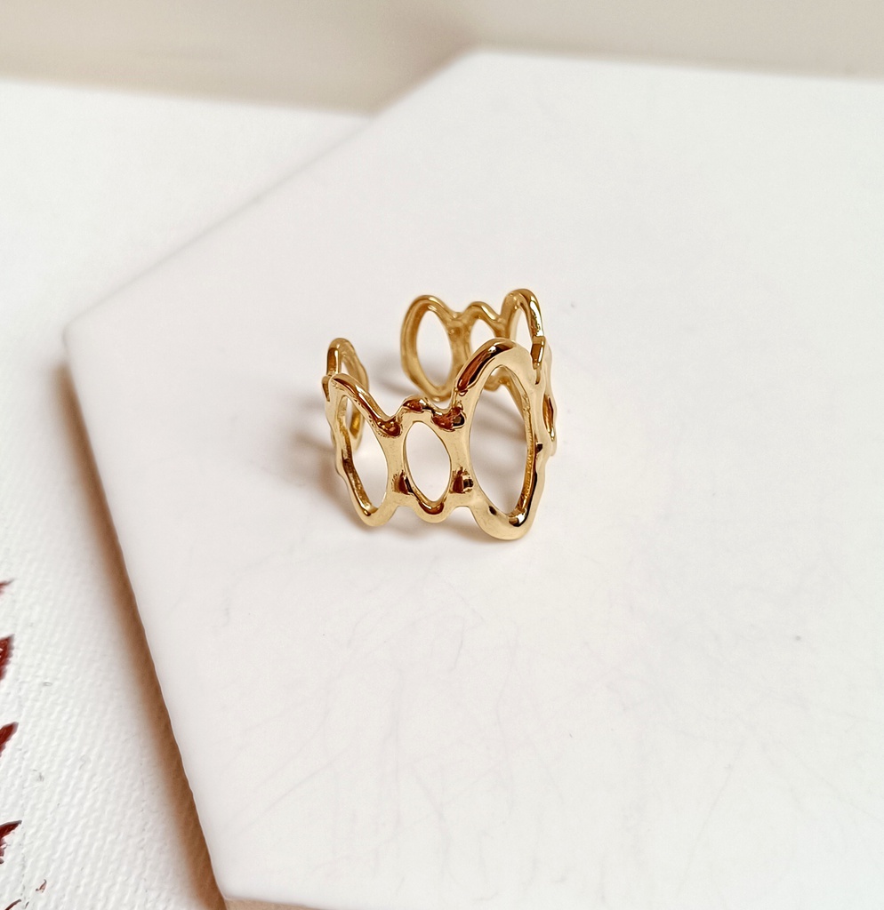 Anillo Óvalos Dorado