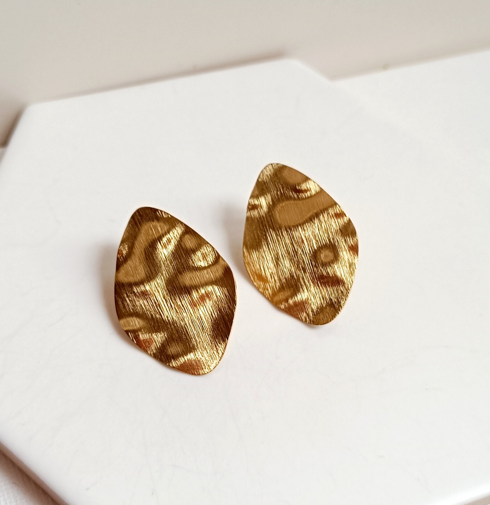 Pendientes Rombo Textura Dorado