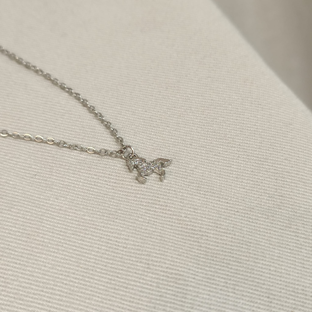 Collar Caballo Circonitas Plateado