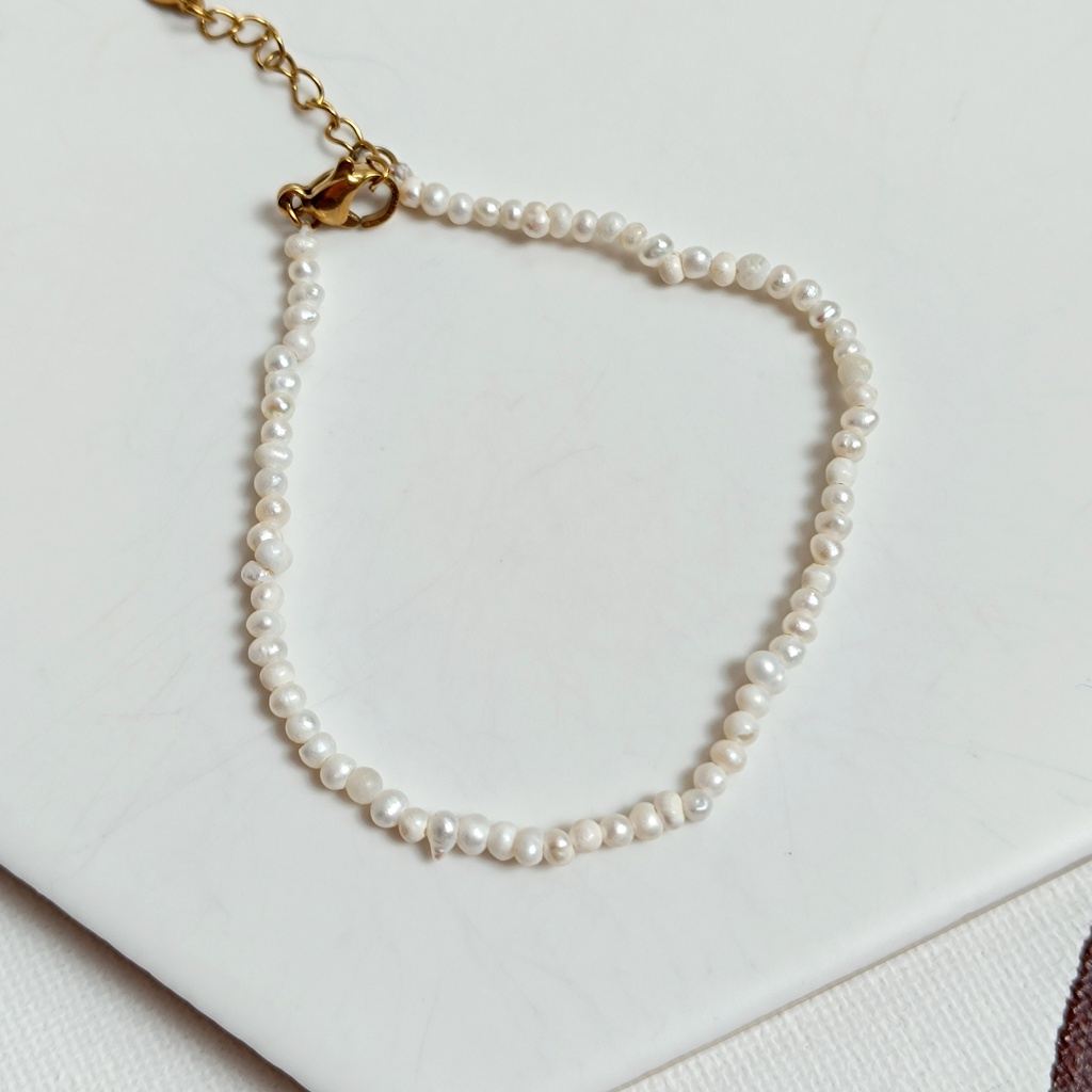 Pulsera Perlas Dorado