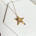 Collar Maxi Estrella Textura Dorado