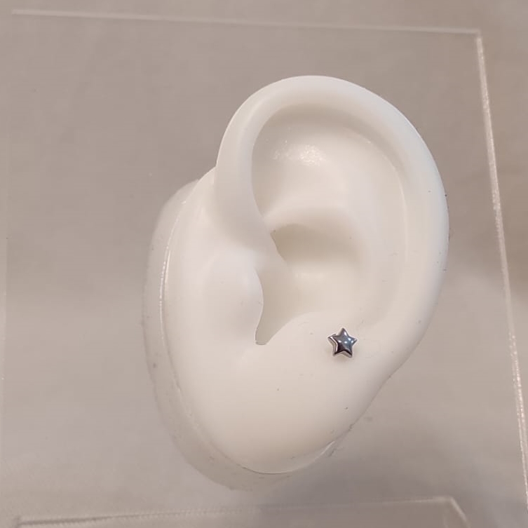 Pendiente Estrella Plateado 3D